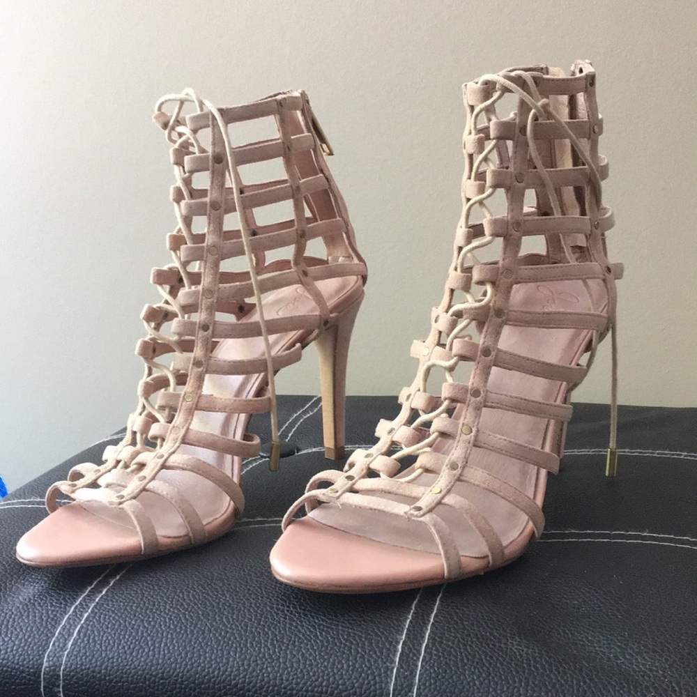 Joie Heels Gladiator Nude lace up Sz 9